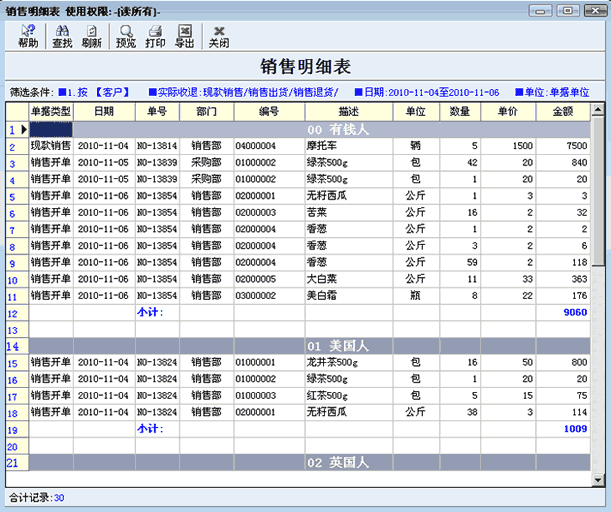 销售明细表